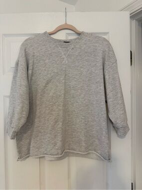 Zara Heather Light Gray Crewneck Sweatshirt
